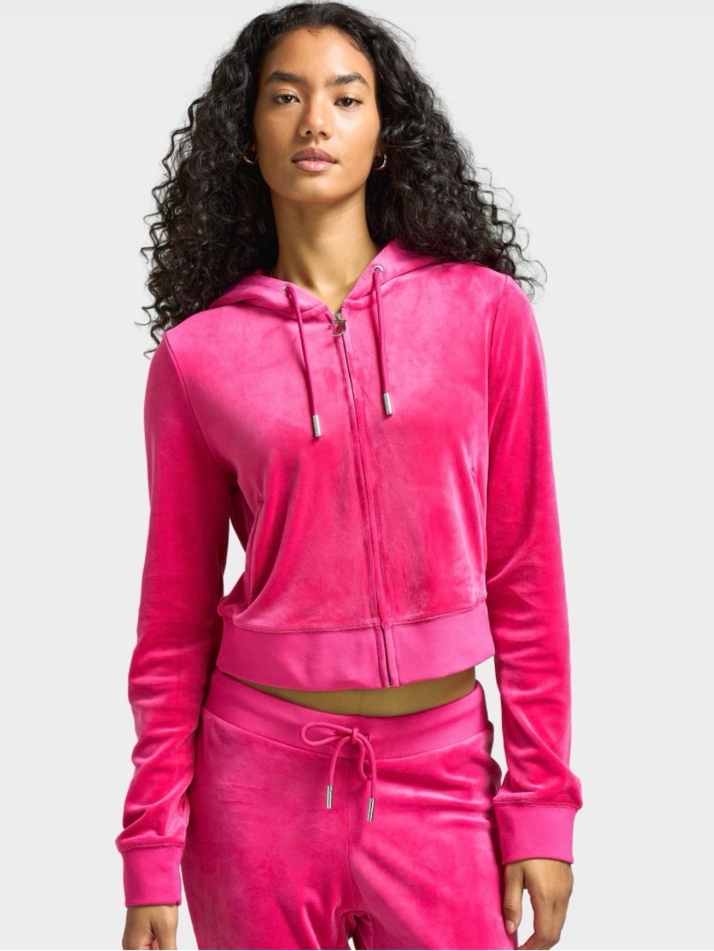 Juicy Couture Hot Pink OG Big Bling Velour Zip Hoodie 💖